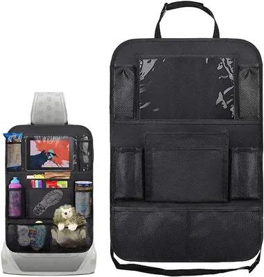 Image de Sacoche de rangement pour siège arrière - Organiseur imperméable à 10 poches en tissu Oxford avec emplacement pour tablette