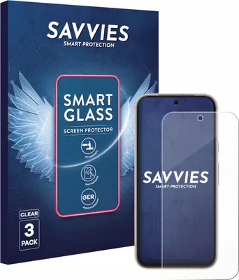 Produktbild von 3x Savvies Schutzglas Folie für Google Pixel 8a 9H Panzer Schutzfolie Glas Displayschutz klar transparent