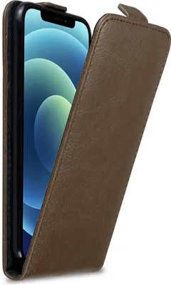 Produktbild von Cadorabo Hülle für Apple iPhone 12 / 12 PRO Schutz Hülle in Braun Flip Etui Handyhülle Case Cover