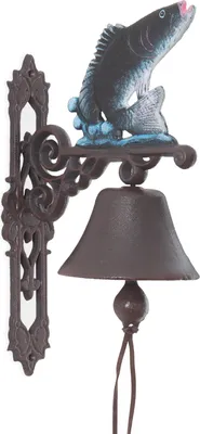 Produktbild von Moritz Deko Glocke Fisch 53 x 14 x 22 cm I Wandglocke I Glocke Haustür I zum Aufhängen I Türglocke Gusseisen I Gartenglocke I Retro I Antik I Shabby