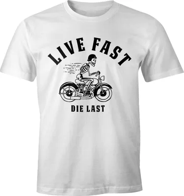 Produktbild von Live Fast Die last Herren Spruch Fun T-Shirt Fun-Shirt Moonworks® weiß XXL