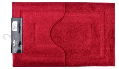 Obrázek produktu pro Sada koupelnových koberečků Textil ZAC, 2 ks, 50 x 40 cm / 50 x 80 cm, červená, 2 kusy