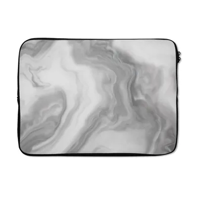 Produktbild von MuchoWow® Laptop Hülle 13 Zoll Weiß mit schwarzem Marmor Laptoptasche - Laptophülle - Sleeve - Rundumschutz