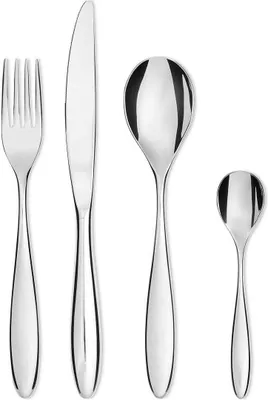 Immagine prodotto di Alessi Mami - Set di posate da 24 pezzi (coltello monoblocco), acciaio inox