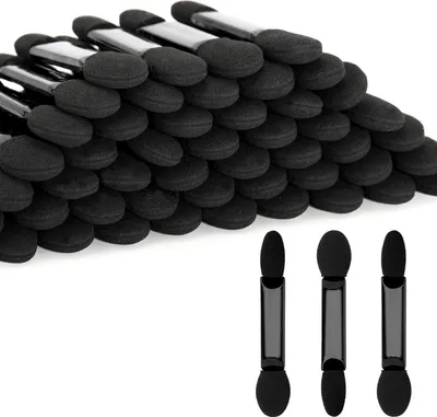 Produktbild von G2PLUS 100 Stück Schwarz Schwammpinsel Applikatoren für Make-up Kosmetik