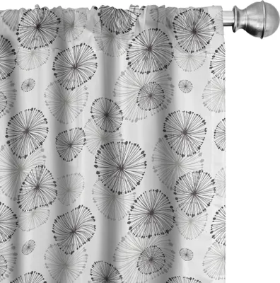 Produktbild von ABAKUHAUS Abstrakt Vorhänge, Gardinen, Löwenzahn-Konzept-Blowball-Blumen-Schattenbild-Natur-Inspirations-Weinlese-Design, 2 Stück 75 x 175 cm, Getrocknete Rose