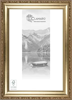 Produktbild von CLAMARO 'Franz' Bilderrahmen Antik Massivholz | Gold Antik | Shabby Chic Vintage Barock | Holzrahmen inkl. Acrylglas, Rückwand, Aufhänger (Querformat & Hochformat), Größe:10x10
