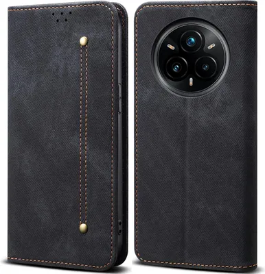 Obrázek produktu pro Pouzdro pro Realme 14 Pro, Kožené Peněženkové Pouzdro s Magnetickým Uzavíráním a Stojánkem černé