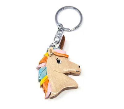 Produktbild von Schlüsselanhänger aus Holz - Einhornkopf