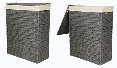 Image de Panier à linge de niche Collecteur à linge Boîte à linge Jacinthe d'eau grise avec insert en tissu Taille 2