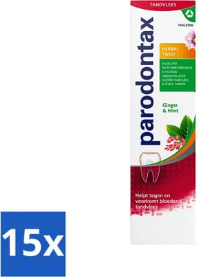 Image de Parodontax - Dentifrice - Herbal Twist - Gingembre & Menthe - 75 ml - Pack avantage - 15 pièces