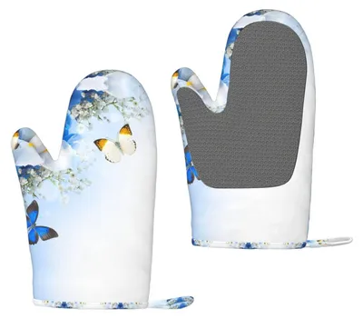 Produktbild von Silikon-Grillhandschuhe mit Blumenmuster