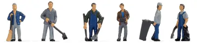 Modellfiguren-Set Hausmeister, 6 Stück, Kunststoff