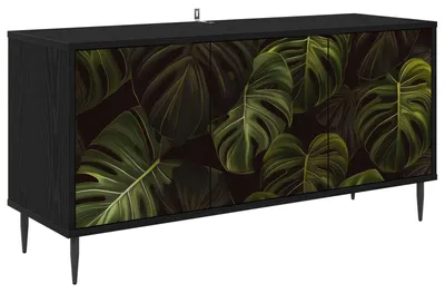 Produktbild von vidaXL TV-Schrank ELBURG 102 x 33 x 51 cm Schwarz Eichen-Optik