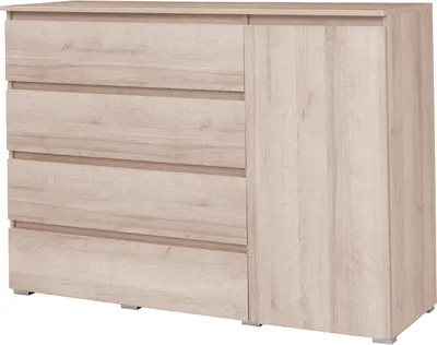 Produktbild von Klassische Kommode mit traditionellen Türen zum Öffnen, Kommode, Wohnzimmer, Schlafzimmer, Kinderzimmer, Jugendzimmer - MOON M5 (Sonoma)