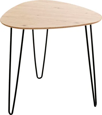 Produktbild von HAKU Beistelltisch Eiche hell, schwarz  - MDF, Metall, B/H/T: 48x48x48 cm