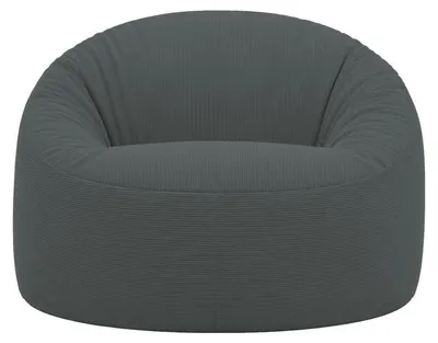 Image de Pouf déhoussable velours côtelé BANANAIR 100 cm gris