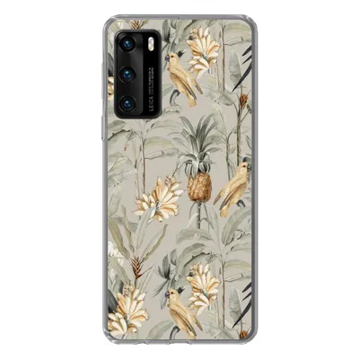 Produktbild von MuchoWow® Handyhülle Schutzhülle Hülle für Huawei P40 Blume - Ananas - Vogel Silikon Softcase Handy Hülle - Handytasche