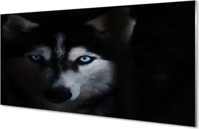 Produktbild von Glasbilder 100x50 Wandkunst Wolf Augen