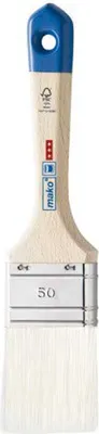 Image de MAKO Pinceau plat, pour laques, manche en bois naturel, laiton