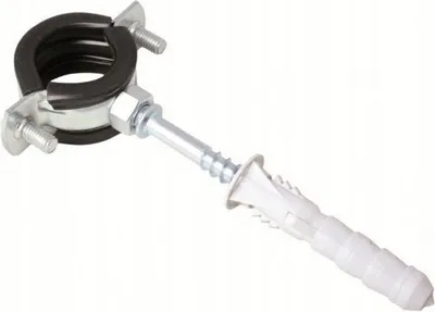 Obrázek produktu pro Držák Na Jednu Trubku 8" Z Pozinkované Oceli S Gumovou Trubkovou Svorkou