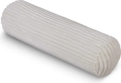 Immagine prodotto di Neck roll XXL ( 70x20cm ) - crema - effetto velluto a coste, morbida fodera con cerniera - cuscino 1000gr - cuscino collo cuscino divano