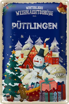 Produktbild von Blechschild Weihnachtsgrüße PÜTTLINGEN 40x30cm