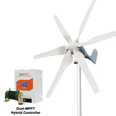 Immagine prodotto di Turbina eolica verticale da 3000W - Generatore eolico - Sistema di energia eolica - Generatore eolico ibrido