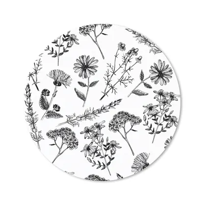 Produktbild von MuchoWow® Mauspad Mousepad Blumen - Kräuter - Muster 30x30 cm - Mousepads - Maus Mat - Pad - Mausunterlage - Tischunterlage - Schreibtischmatten