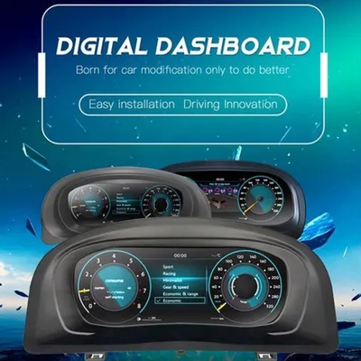 Image de Tableau de bord numérique - Écran LCD de 12,3 pouces - Tableau de bord - Noir - Écran tactile avec CarPlay