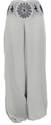 Produktbild von Bestickte Boho Pluderhose, Muckhose, Haremshose - Grau, Damen, Viskose, Hosen