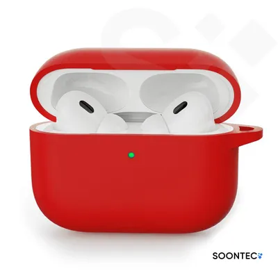 Produktbild von SOONTEC Kopfhörer-Schutzhülle Rot SOONTEC Hülle für AirPods Pro 3. Generation Case mit Karabiner-Ring