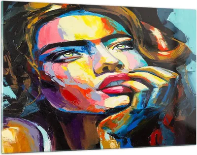 Produktbild von Bilder auf glas - Mädchen Gesicht - 120x80cm - Glasbilder - Wandbilder - Kunstdruck - zum Aufhängen bereit - Wanddekoration aus Glas - Glas Bilder - Wandbild auf Glas - Einteilig - GAA120x80-3456