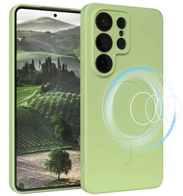 Produktbild von EAZY CASE - Silikonhülle MagSafe für Samsung Galaxy S26 Ultra, Hülle Silikon, weich stoßfeste Magnet Handyhülle, Schutzhülle mit Kameraschutz, TPU Bumper in Grün