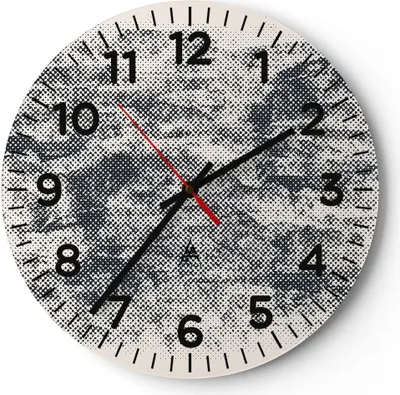 Produktbild von Wanduhr - Rund - Glasuhr - Schwarz Hintergrund Farbe - 30x30cm - Schleichendes Uhrwerk - Lautlos - zum Aufhängen bereit - Dekoration Modern - Wanddekoration aus Glas - C4AR30x30-5061