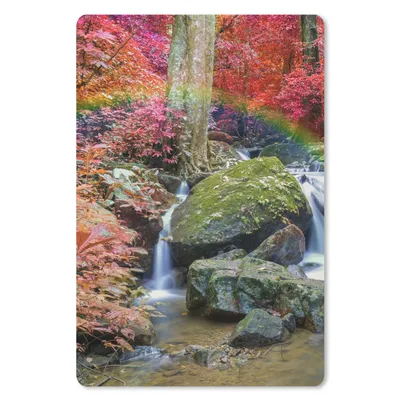 Produktbild von MuchoWow® Mauspad Mousepad Regenbogen - Wasserfall - Bäume - Steine - Moos 18x27 cm - Mousepads - Maus Mat - Pad - Mausunterlage