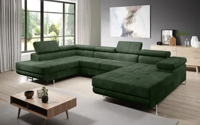 Produktbild von FurMeb24 - Ecksofa MANDANA U - RECHTE SEITE , Sofa mit  Bettk€sten und Schlaffunktion - KRONOS 14