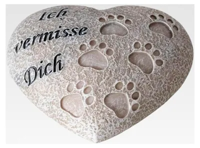 Produktbild von Trauerdeko Herz - ICH Dich - Floristik Pfoten 10x9x3cm