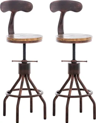Produktbild von CLP 2er Set Barhocker Hanam im Industrial-Design | Farbe bronze