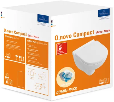 Produktbild von Villeroy & Boch Wand-WC-Combi-Pack O.NOVO DirectFlush 490 mm Weiß