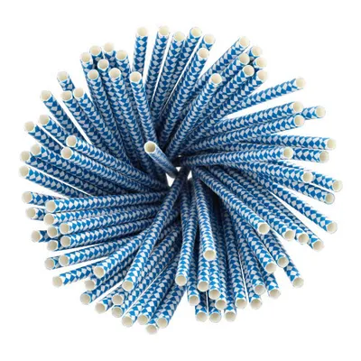 Produktbild von Trinkhalme, Papier Ø 6 mm · 20 cm "Bayrisch Blau"