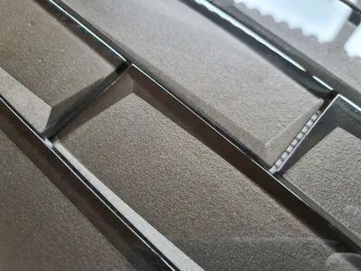 Produktbild von Handmuster Mosaikfliese Glasmosaik Kombi 3D-Optik schwarz Küchenrückwand Fliesenpiegel MOS88-MOS88-XB09_m