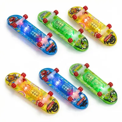 Produktbild von PRECORN LED Finger Skateboard Set – 6 leuchtende Fingerskateboards, Mitgebsel für Kindergeburtstag, Geschenk Jungen & Mädchen, futuristisches Design