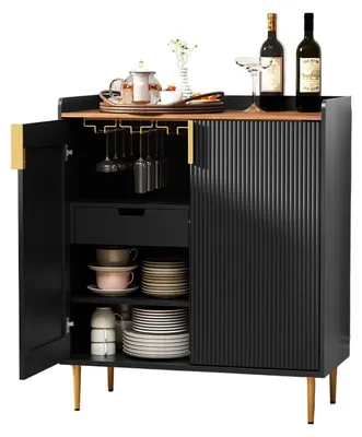 Productafbeelding van Wijnkast - Wijnrek - Drankkast - Barmeubel - Buffettafel - Vintage Design - 9 Flessen Opbergruimte