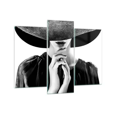 Produktbild von Bilder auf glas - 3 Teile - Frau Hände Hut - 130x100cm - Glasbilder - Wandbilder - Bilder - zum Aufhängen bereit - Wanddekoration aus Glas - Glas Bilder - Wandbild auf Glas - GCB130x100-5128