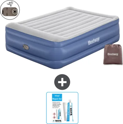 Obrázek produktu pro Bestway nafukovací matrace - pro 2 osoby - 152 x 203 x 56 cm - šedomodrá - včetně příslušenství