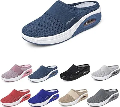 Produktbild von Damen Orthopädische Sneaker mit Luftpolster: Bequeme, Atmungsaktive Mesh-Freizeitschuhe, Leichte Gehschuhe für Diabetiker, Sandalen und Turnschuhe mit Fußbett