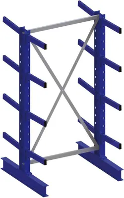 Produktbild von KR GR IPE140 doppelseitig 3000 x 1000 x 400 RAL 5010 mit 10 Kragarmen je Ständer System mittel Achsm