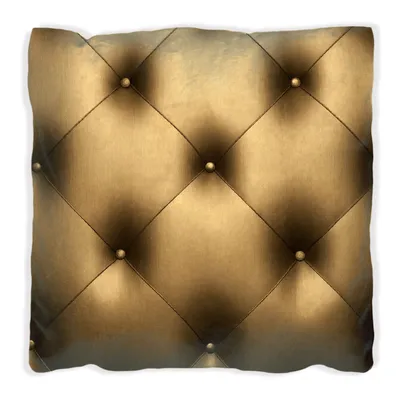Produktbild von Wallario Premium Kissen, weiche Oberfläche, mit Motiv Goldene Ledertür, Größe: 40 x 40 cm, mit weißer Rückseite