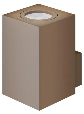 Obrázok produktu pre Nástenná LED svietidlo Zio, cortenová oceľ, uhol 38°, pre 50 mm žiarovku GU10, moderný štvorcový dizajn pre vnútorné osvetlenie – Beneito & Faure